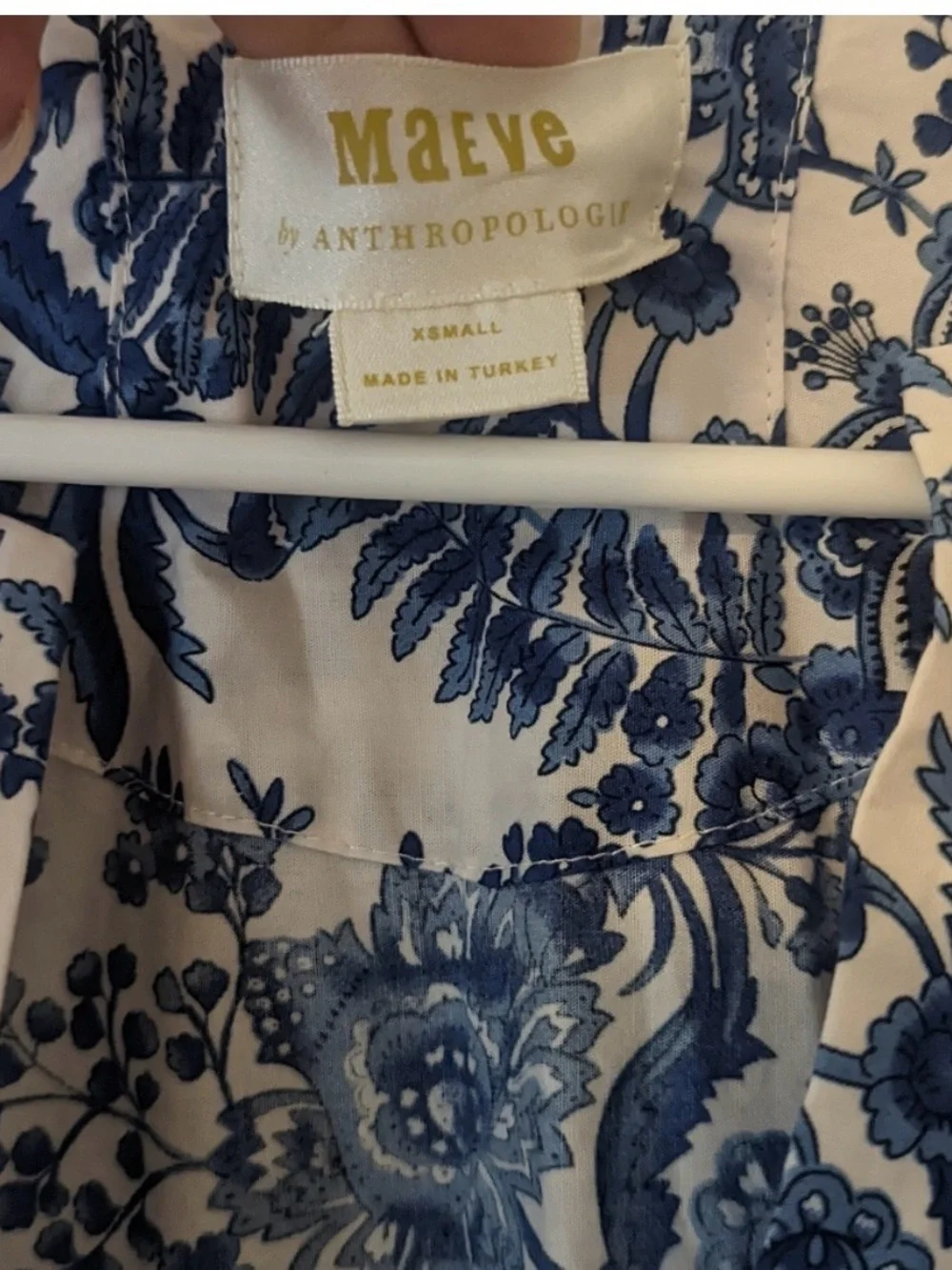 Anthropologie somerset dress, xs blue floral - Picture 3 of 3
